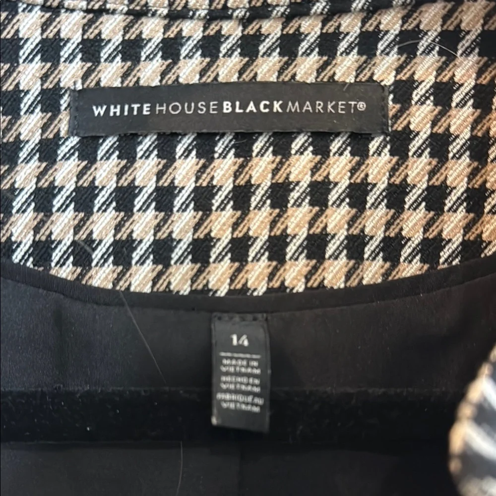 White House Black Market Houndstooth Zip-Up Jacket size 14 - Picture 2 of 13